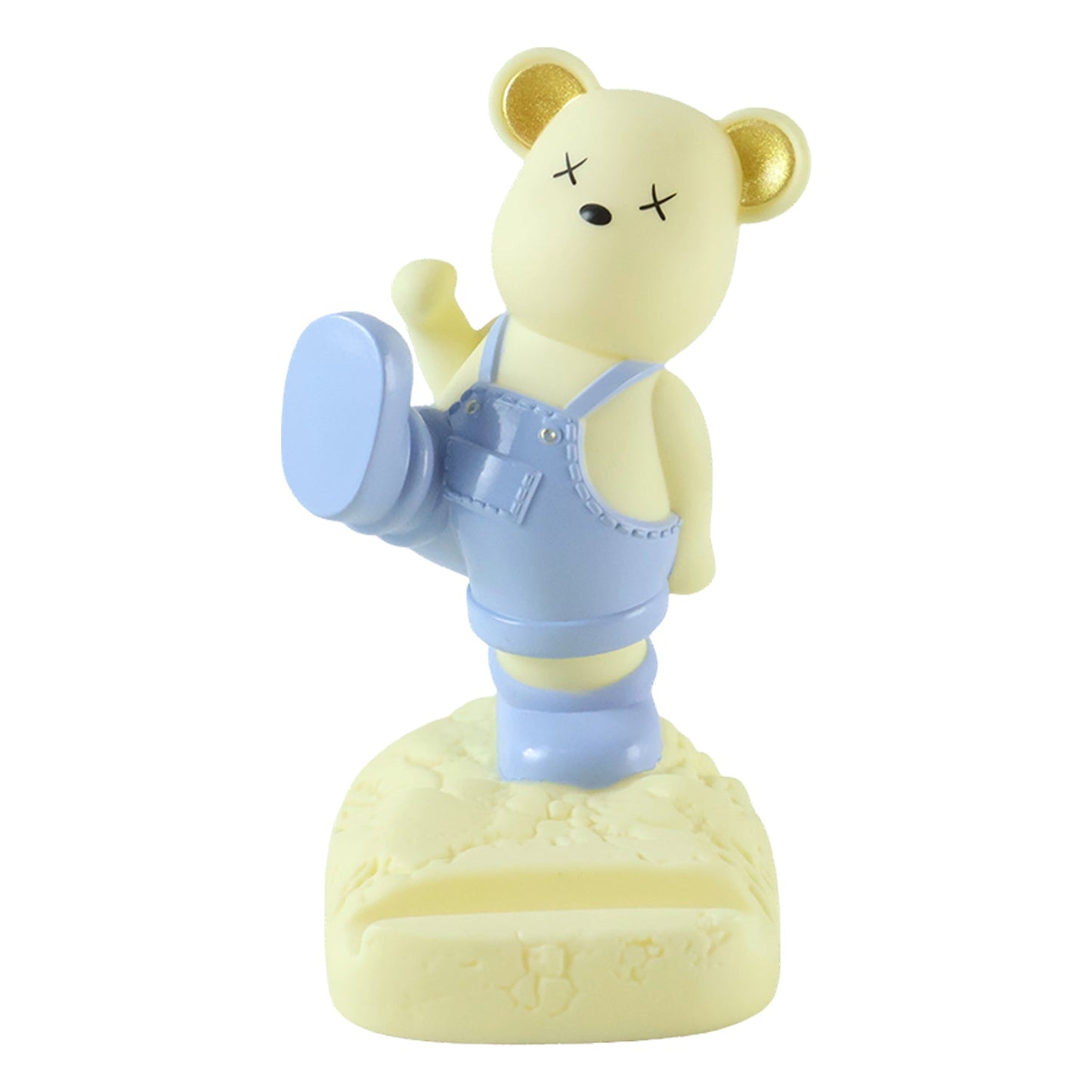 Wukusy magnetic bear LED night lamp and phone stand on a desk, with a soft glow suitable for kids' rooms and night lighting.