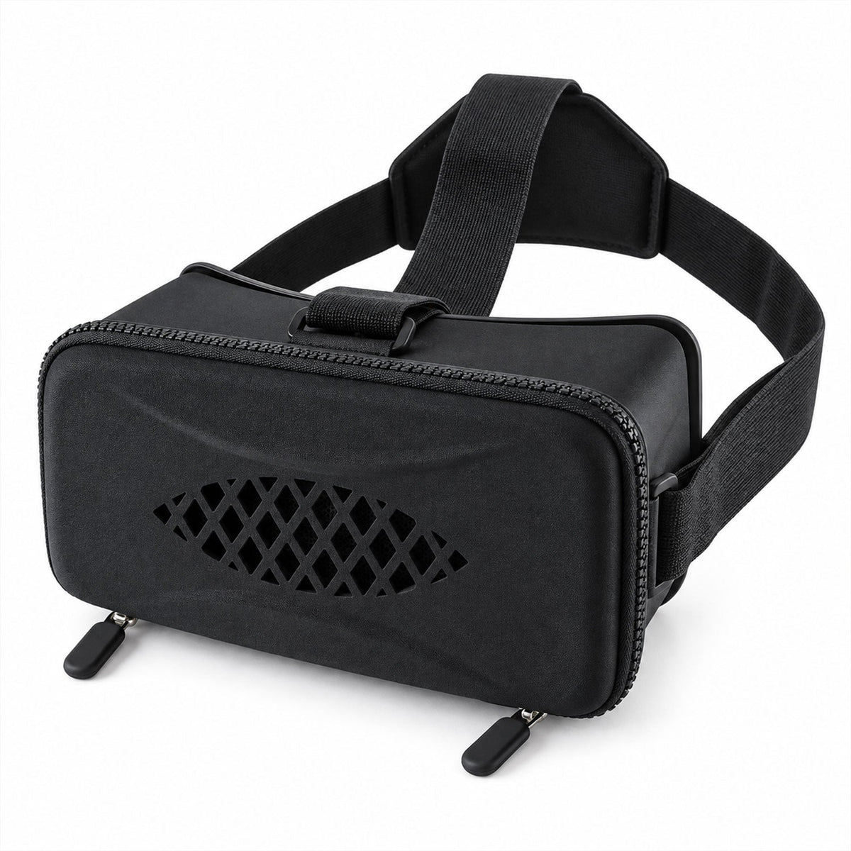 Wukusy 3D virtual reality smartphone headset with focus control and belt, shown with adjustable straps and focus dial.
