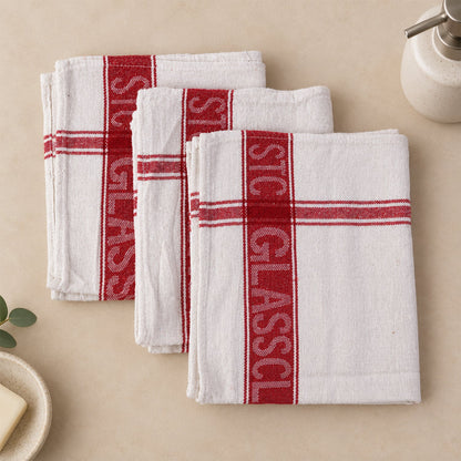 Soft Absorbent Cotton Hand Towel Set For Kitchen Bathroom (3 Pc 50 X 50 Cm)