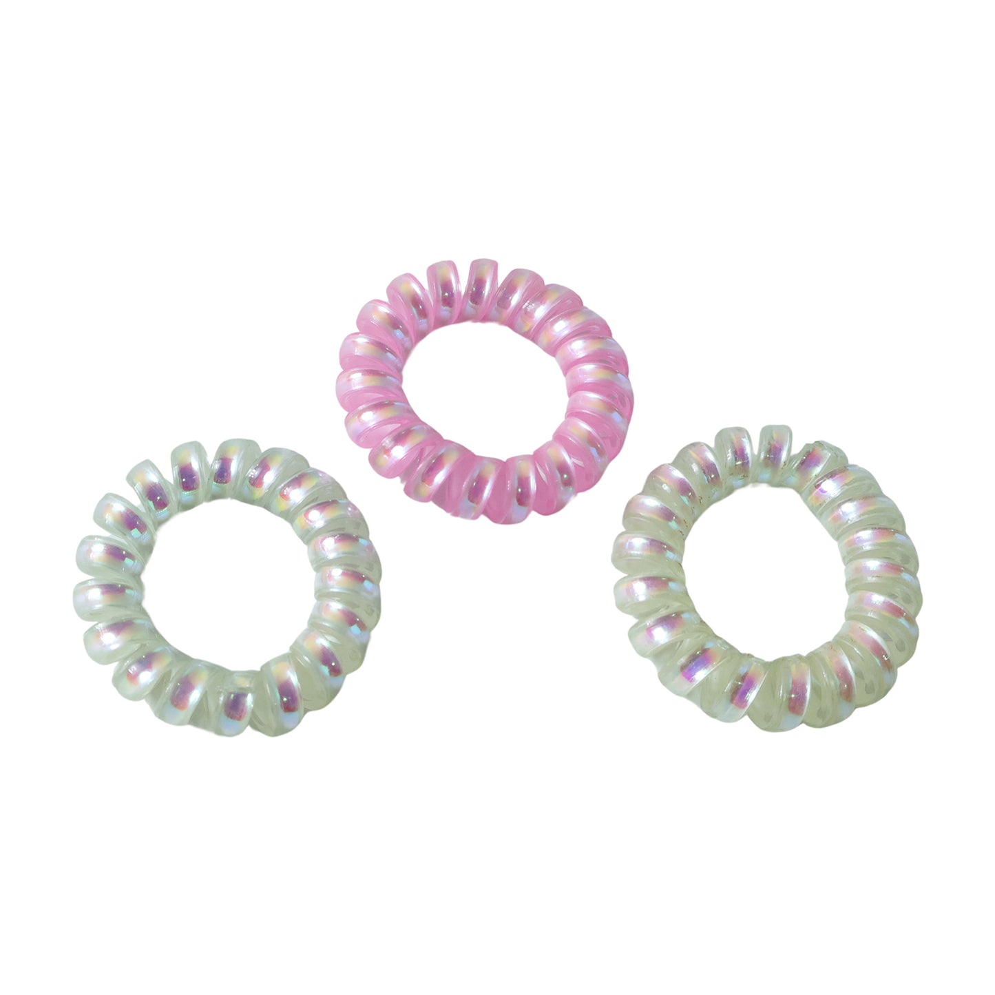 Soft Stretchable Telephone Wire Style Hair Bands Set (5 Pc Mix Color)