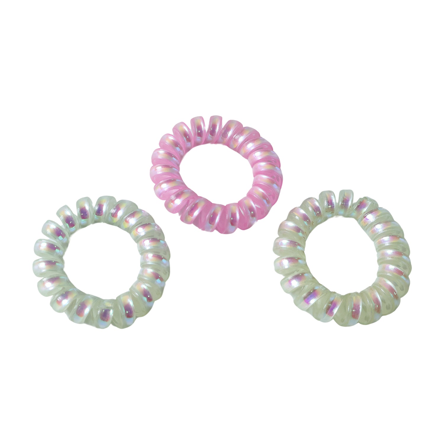 Soft Stretchable Telephone Wire Style Hair Bands Set (5 Pc Mix Color)