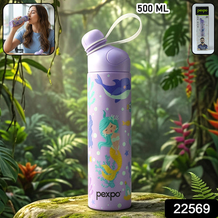 Pexpo Pico Art Printed Hot  Cold Insulated Stainless Steel Water Bottle 500 Ml