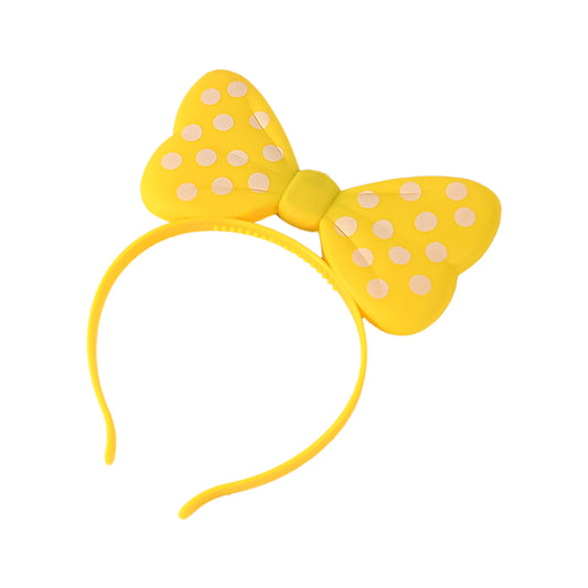 Wukusy LED glowing bow hairband, health and beauty accessory, featuring a luminous pink bow for stylish hair decoration.