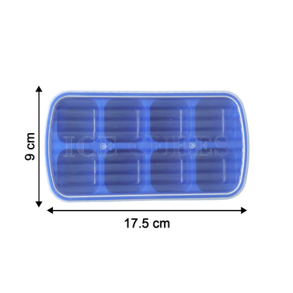 Multipurpose Square Ice Cube Tray With Lid (1 Pc 17x9 Cm 8 Grid)