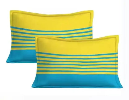 Super Soft Pure Cotton Fitted Double Bed Bedsheet with 2 Pillow Covers (100x90 Inches)