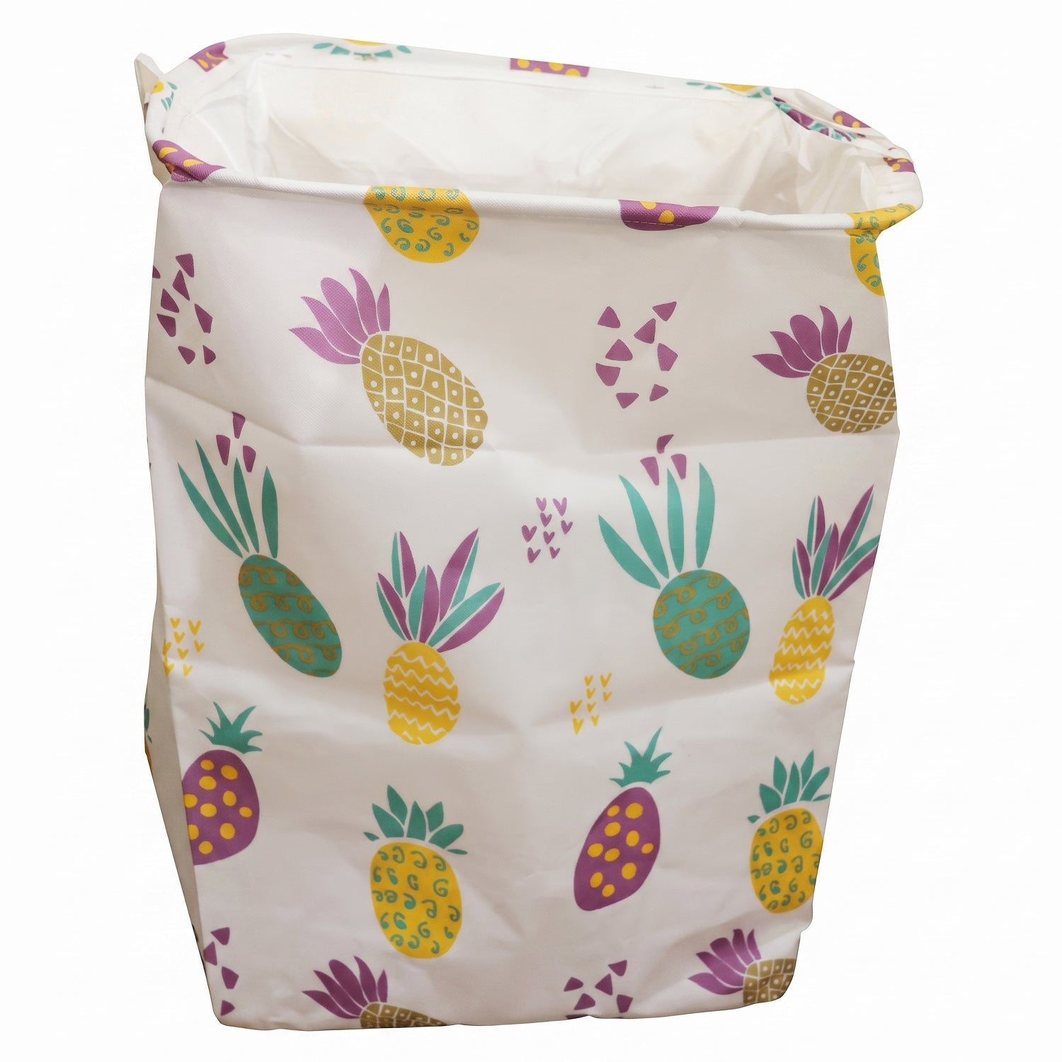 Printed Fabric Clothes Storage Bag Foldable Laundry Basket Hamper (1 Pc)
