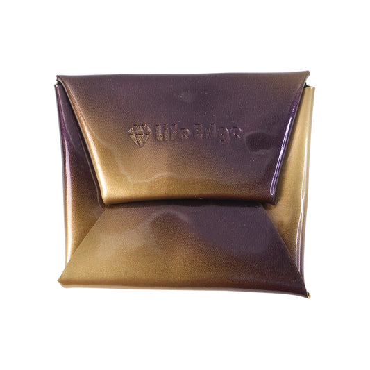 Wukusy premium foldable PU leather coin pouch open with coins inside, compact and portable for home and on-the-go use.