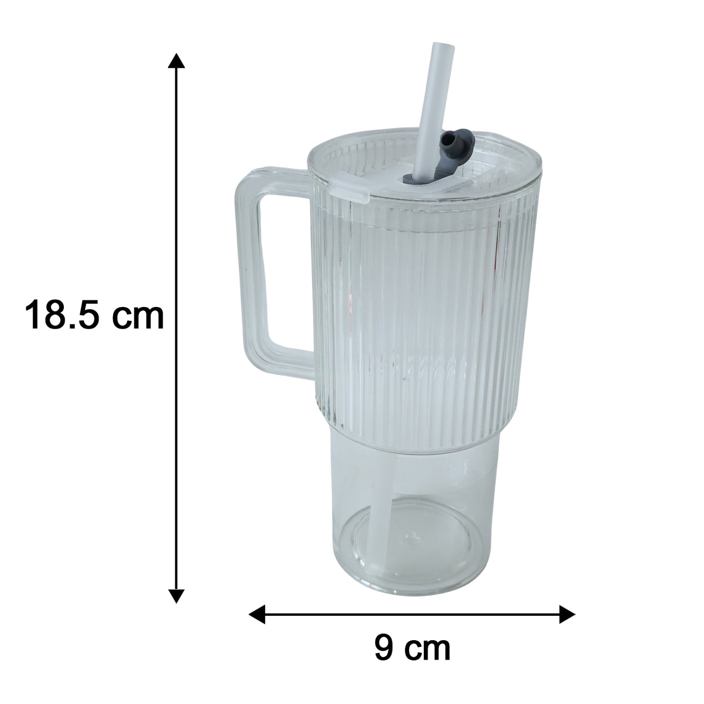 Wukusy kids 900ml ribbed water tumbler with handle lid and straw, designed for children, in bright colors with textured grip.