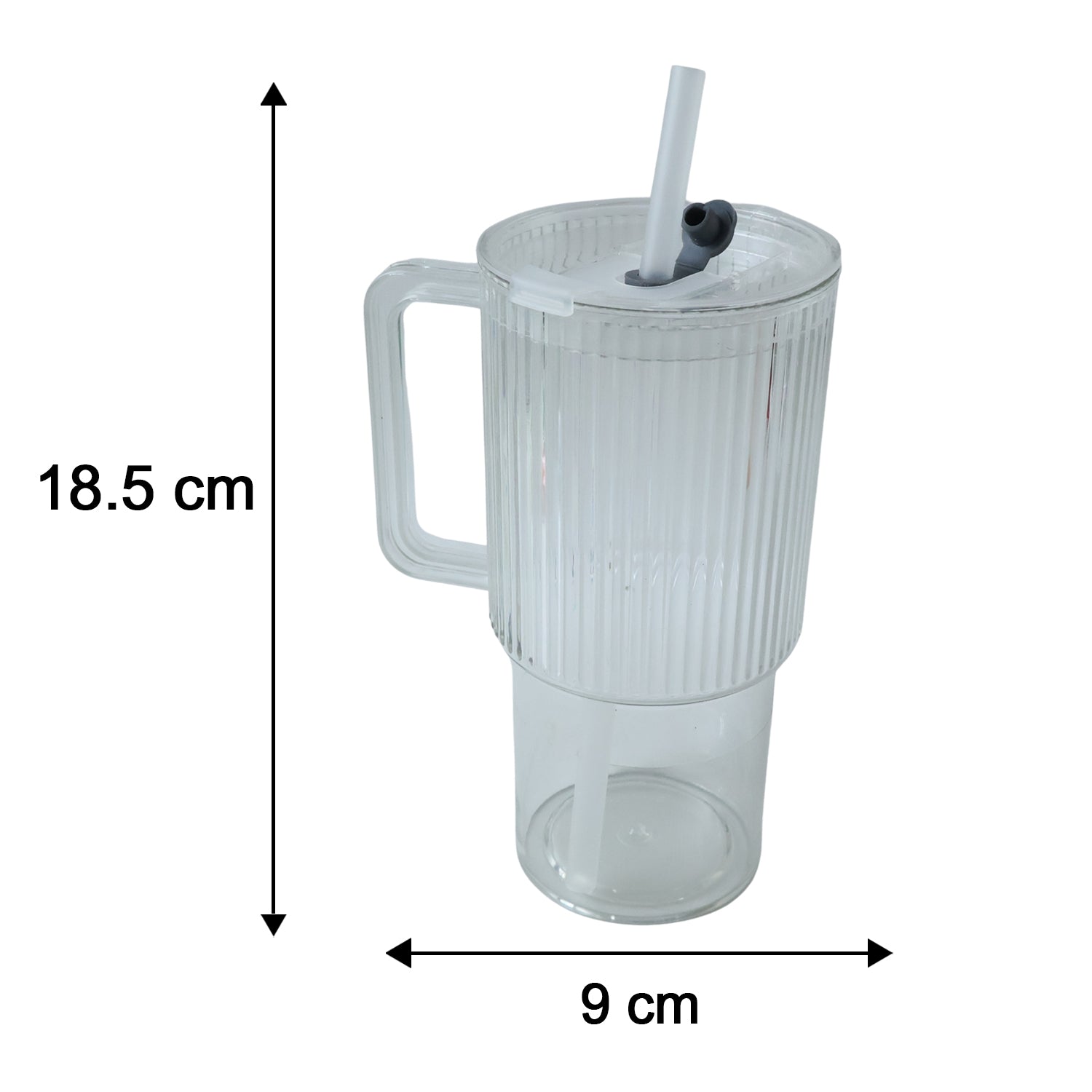 Wukusy kids 900ml ribbed water tumbler with handle lid and straw, designed for children, in bright colors with textured grip.