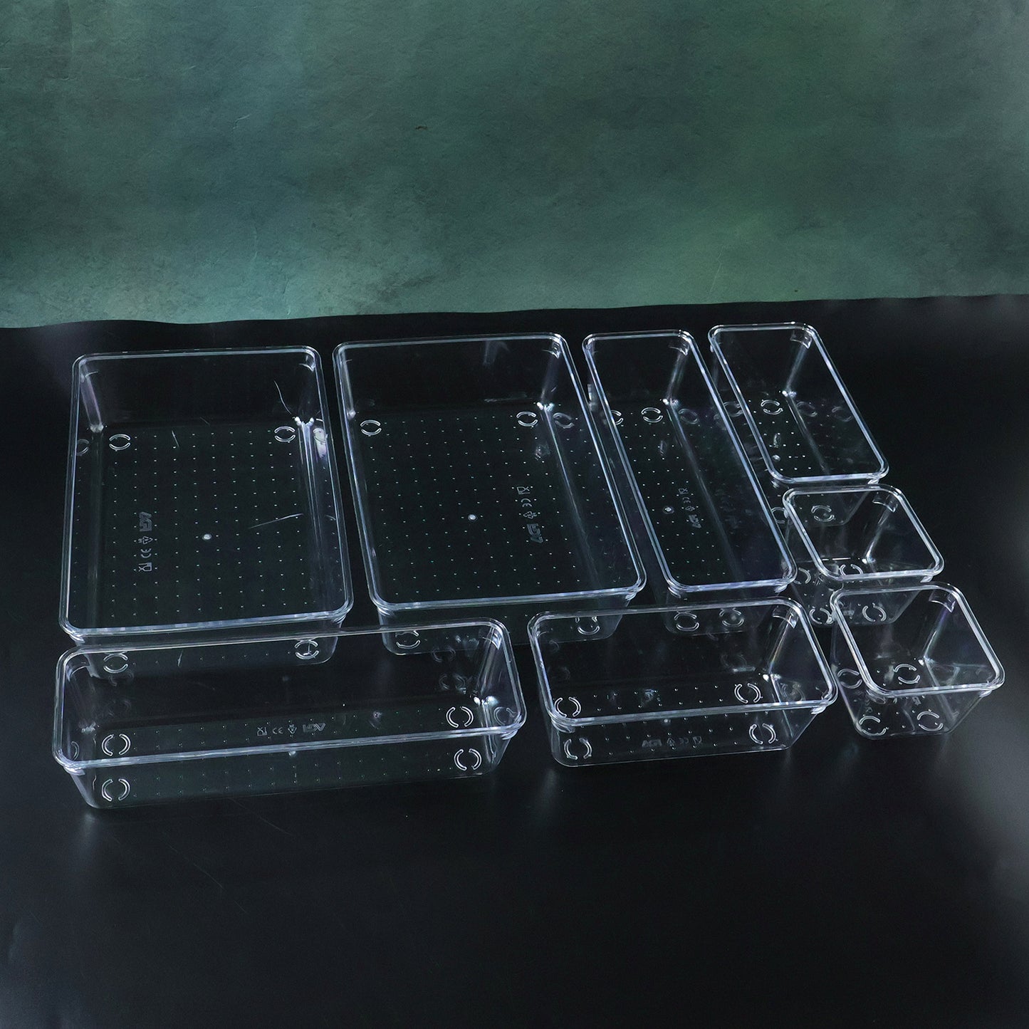 Multipurpose 8 In 1 Drawer Organizer Storage Tray Set (1 Set)