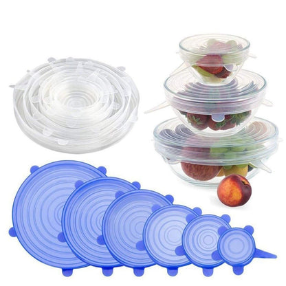 Wukusy 2118 silicone stretchable lid set for containers, reusable silicone lids and covers