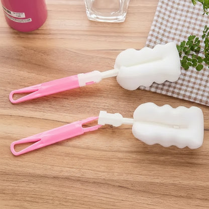 Wukusy long handle silicone bottle cleaning brush, 32 cm, with flexible bristles for thorough cleaning of bottles and narrow openings.