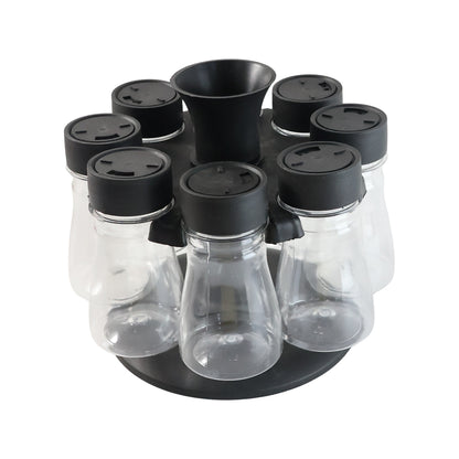 8 In 1 Revolving Plastic Spice Rack Set With Rotating Stand