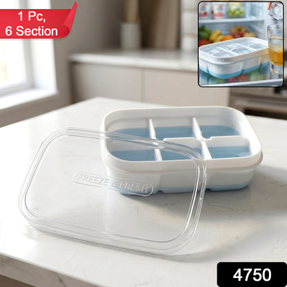 Wukusy mini plastic 6-cavity ice tray with compact design for freezing small ice cubes in the kitchen.