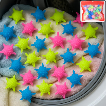 Set of 50 Wukusy reusable laundry washing balls in mixed colors for eco-friendly home laundry improvement.