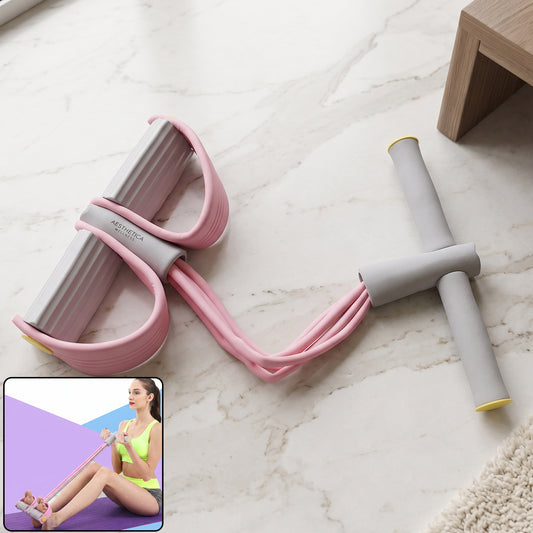 Portable Pull Rope Resistance Exerciser With Foot Pedal Support (1 Pc)