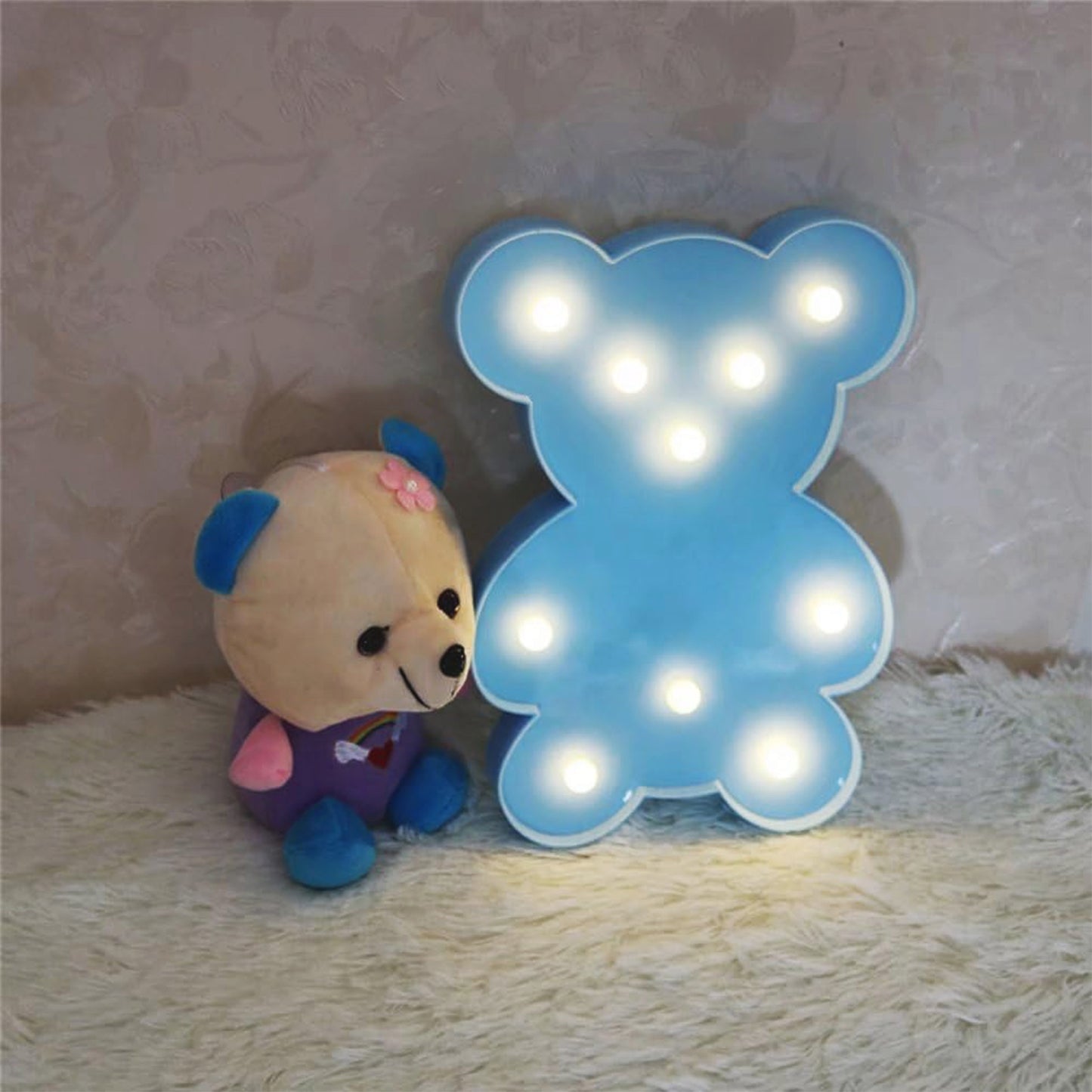 Teddy Bear Shape Led Decorative Night Light (1 Pc)