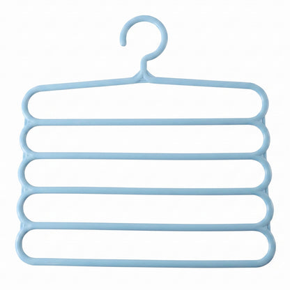 Small 5 In 1 Plastic Hanger Multi Layer Trouser Pant Organizer (1 Pc)