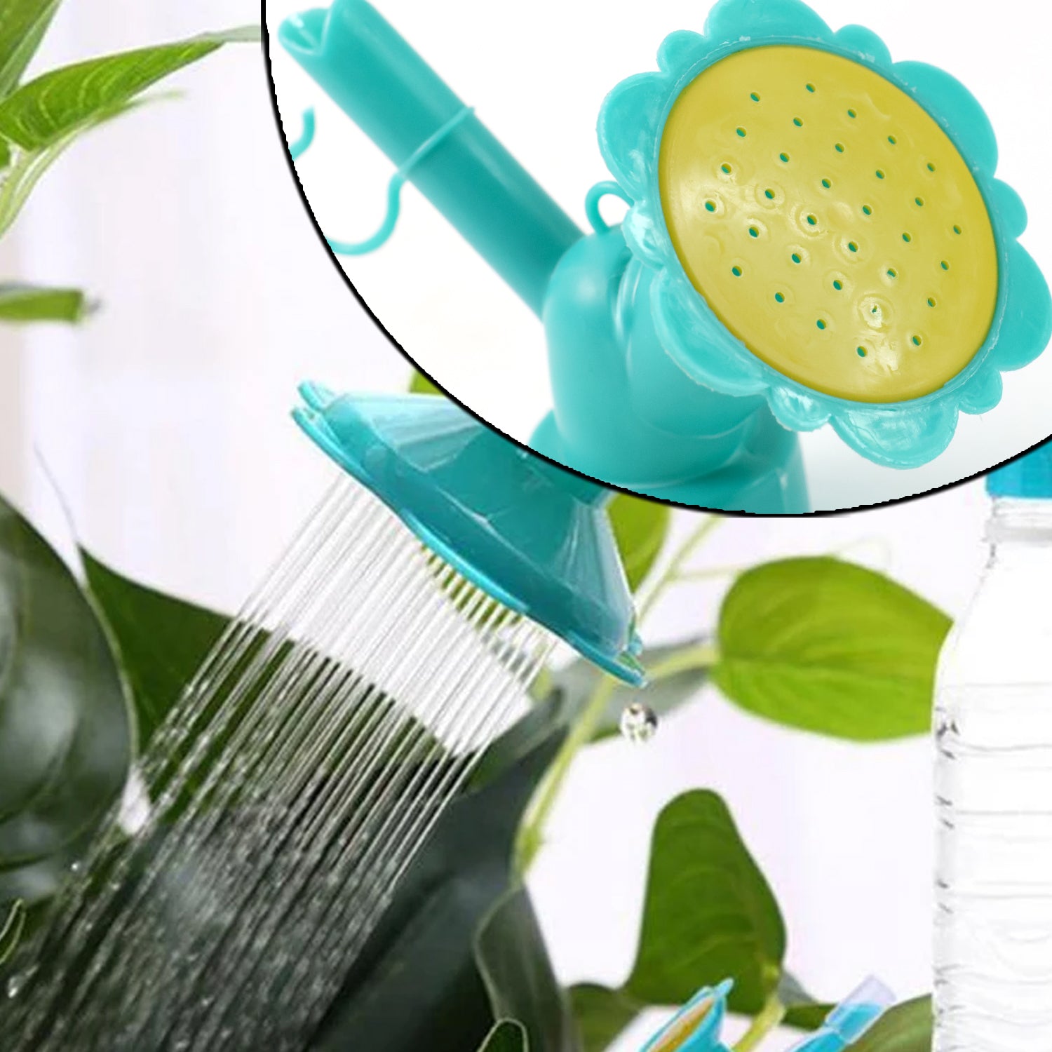 Wukusy universal plastic water bottle sprinkler head nozzle attached to a plastic water bottle for garden watering