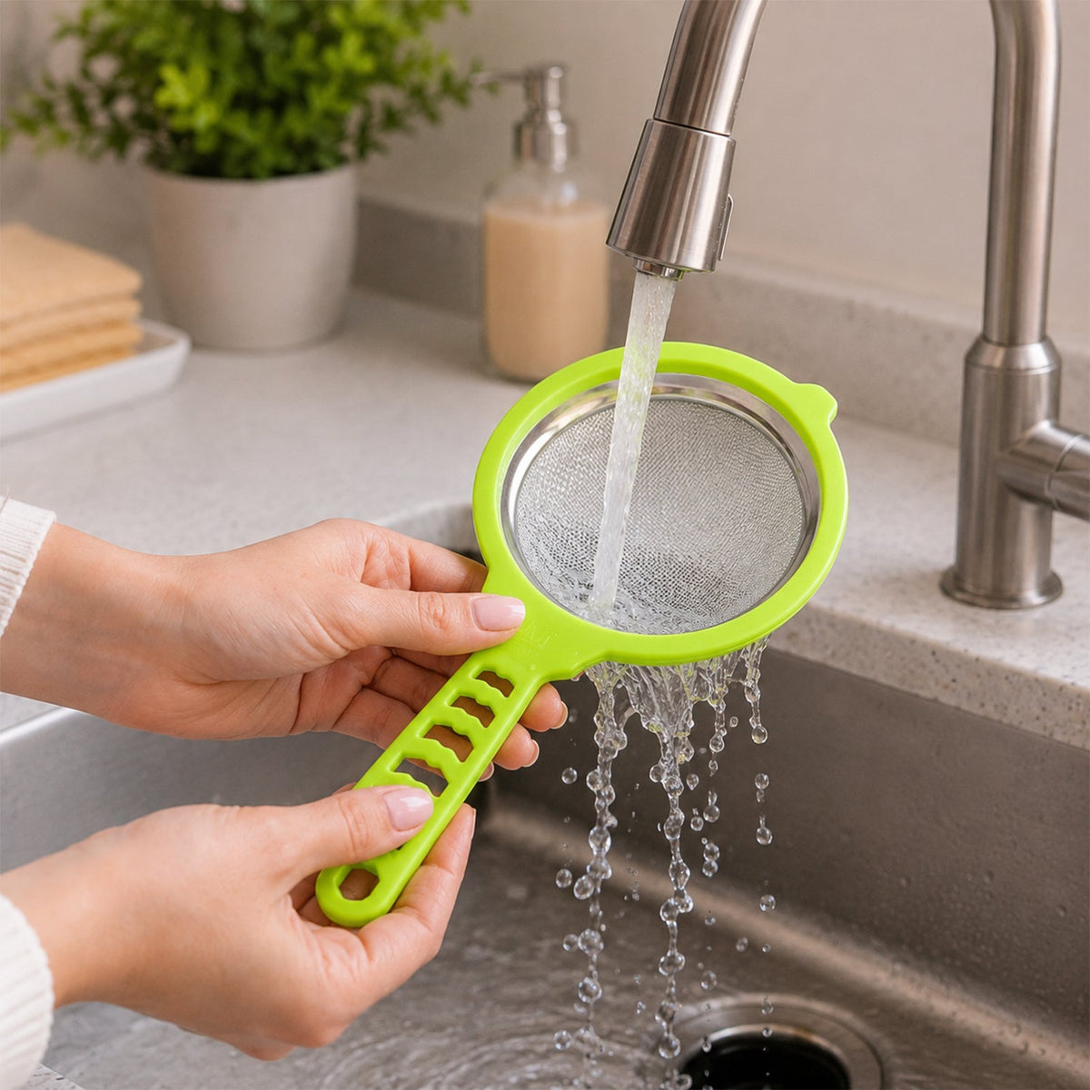 3-in-1 Mesh Tea Filter Strainer Set With Long Handles For Kitchen Use (3 Pc Set)