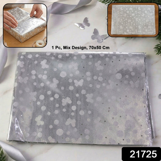 Wukusy decorative gift wrapping paper, 70.5 cm, single sheet with colorful floral and geometric patterns on glossy paper.