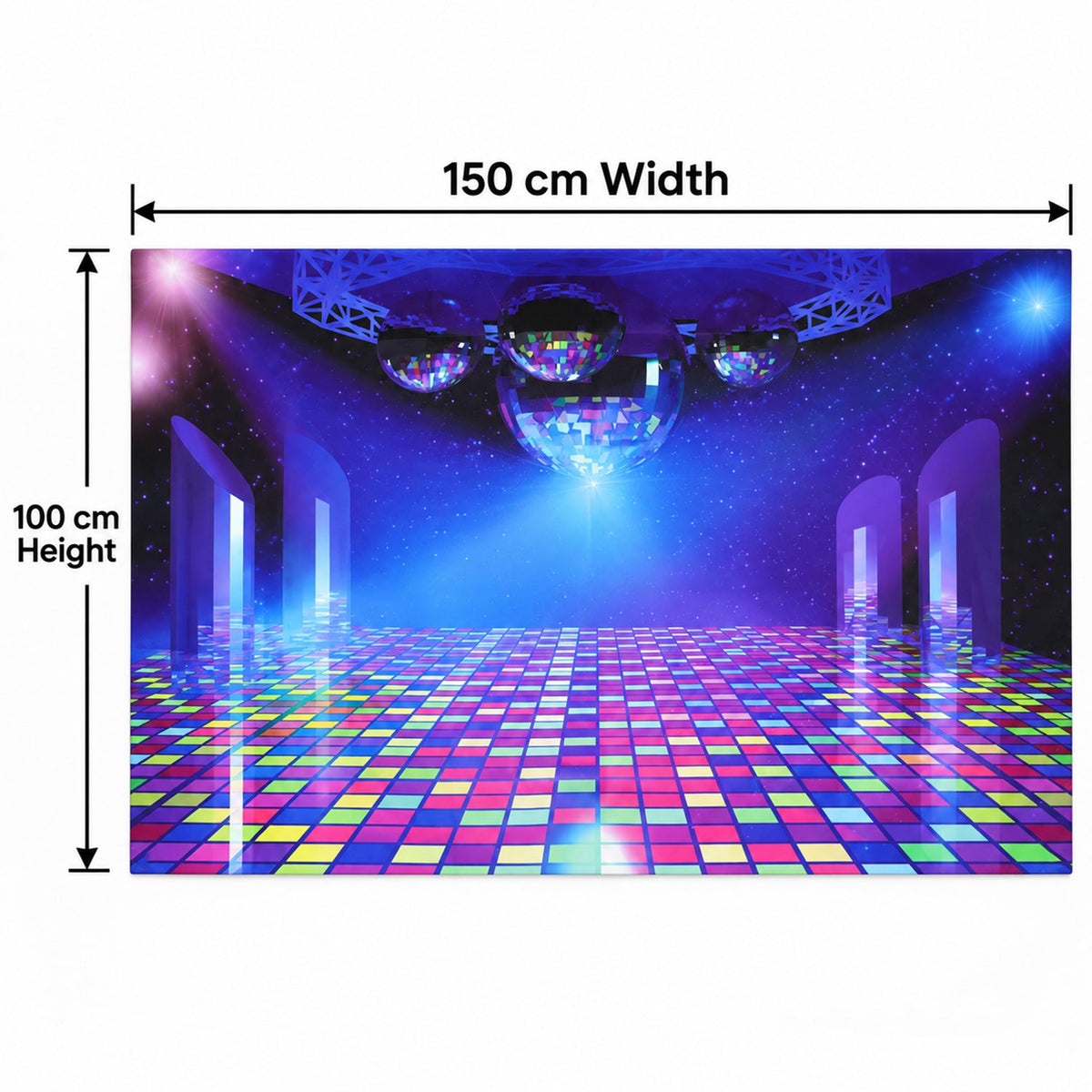 Disco Dance Floor Print Backdrop Curtain For Birthday Party Photos (150x100 Cm)