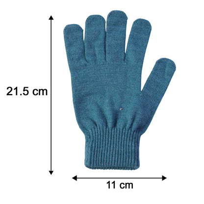 Pair of Wukusy warm winter knitted gloves for men and women, soft and stretchable, shown in a cozy, close-up view.