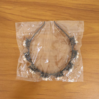 Stylish Pearl Embellished Floral Hairband For Girls  Women (1 Pc)