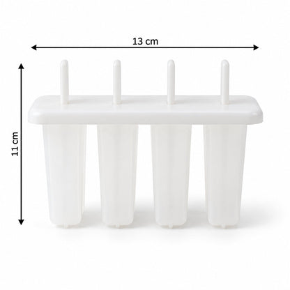 Reusable Ice Cream Popsicle Mould With Lid And Removable Sticks (4 Mold)