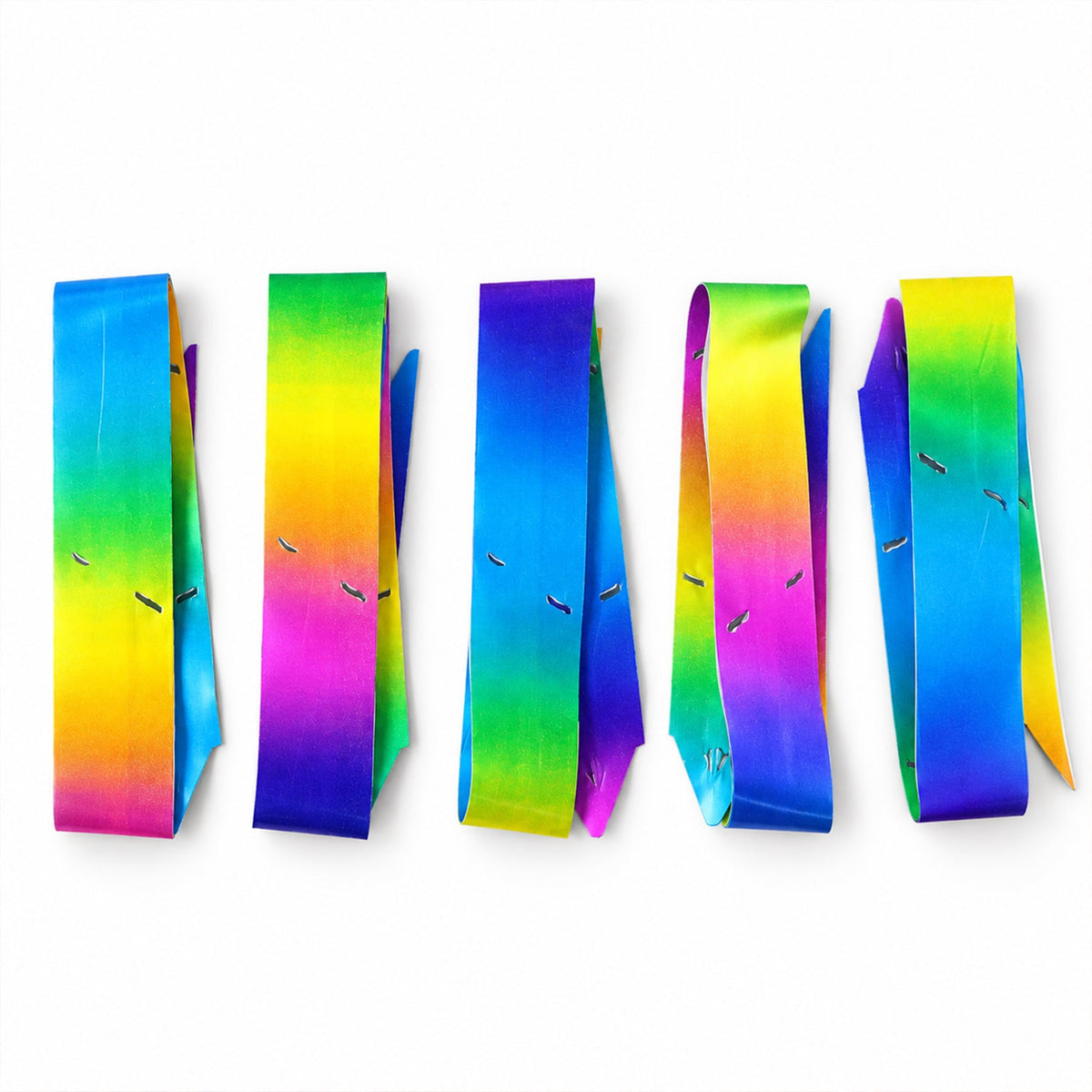 Set of five colorful pull bow ribbons for gift wrapping, bouquets, and hampers by Wukusy, featuring vibrant and decorative designs.