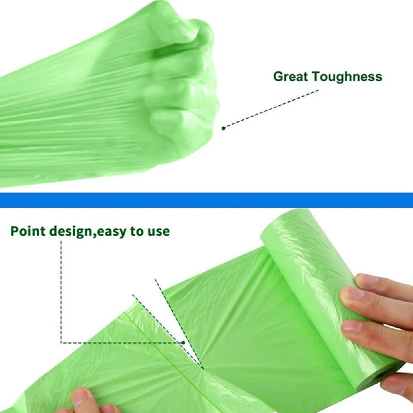 Heavy Duty Green Garbage Bags Roll (50 Bag 50x60 Cm)