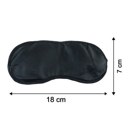 Soft Black Satin Sleeping Eye Mask For Night Rest Travel And Relaxation (1 Pc)
