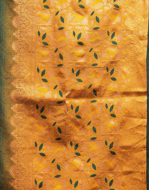 Silk Saree  The Royal Green Golden Elegance Collection