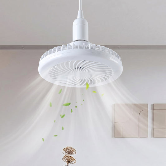 Remote Control Ceiling Fan With Light E27 Socket Led Lamp Fan For Home (1 Set)