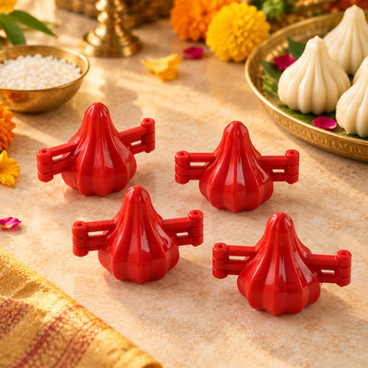 Wukusy plastic modak maker mold set for homemade sweets, includes four pieces for Ganesh Chaturthi celebrations.