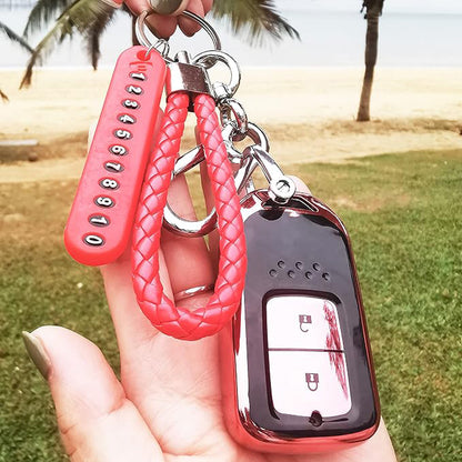 Anti-lost Keychain With Number Plate  1 Pc