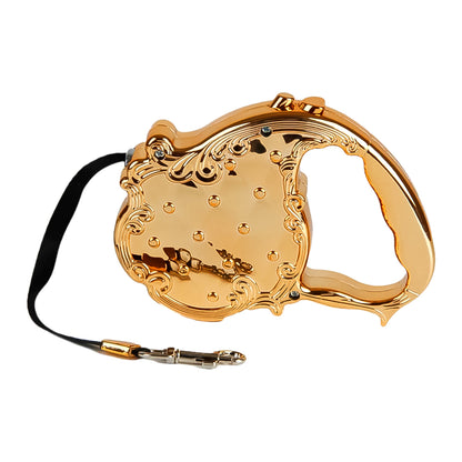 Wukusy retractable telescopic belt rope for cats, 3-meter golden traction leash, ideal for home safety and pet control.