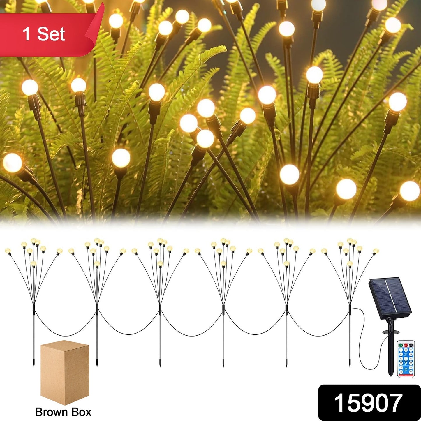 Wukusy solar-powered warm white garden ball lights set, glowing outdoor decorative lights on a garden pathway at dusk.