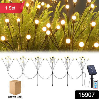Wukusy solar-powered warm white garden ball lights set, glowing outdoor decorative lights on a garden pathway at dusk.