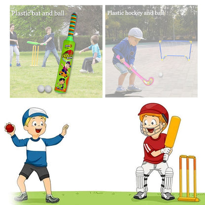 Wukusy plastic bat and ball hockey toy set for kids, lightweight indoor and outdoor sports play equipment