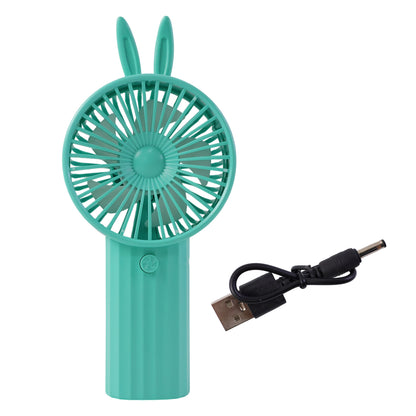 Wukusy portable USB mini handheld fan with cute bunny ear design, rechargeable and lightweight for personal cooling.
