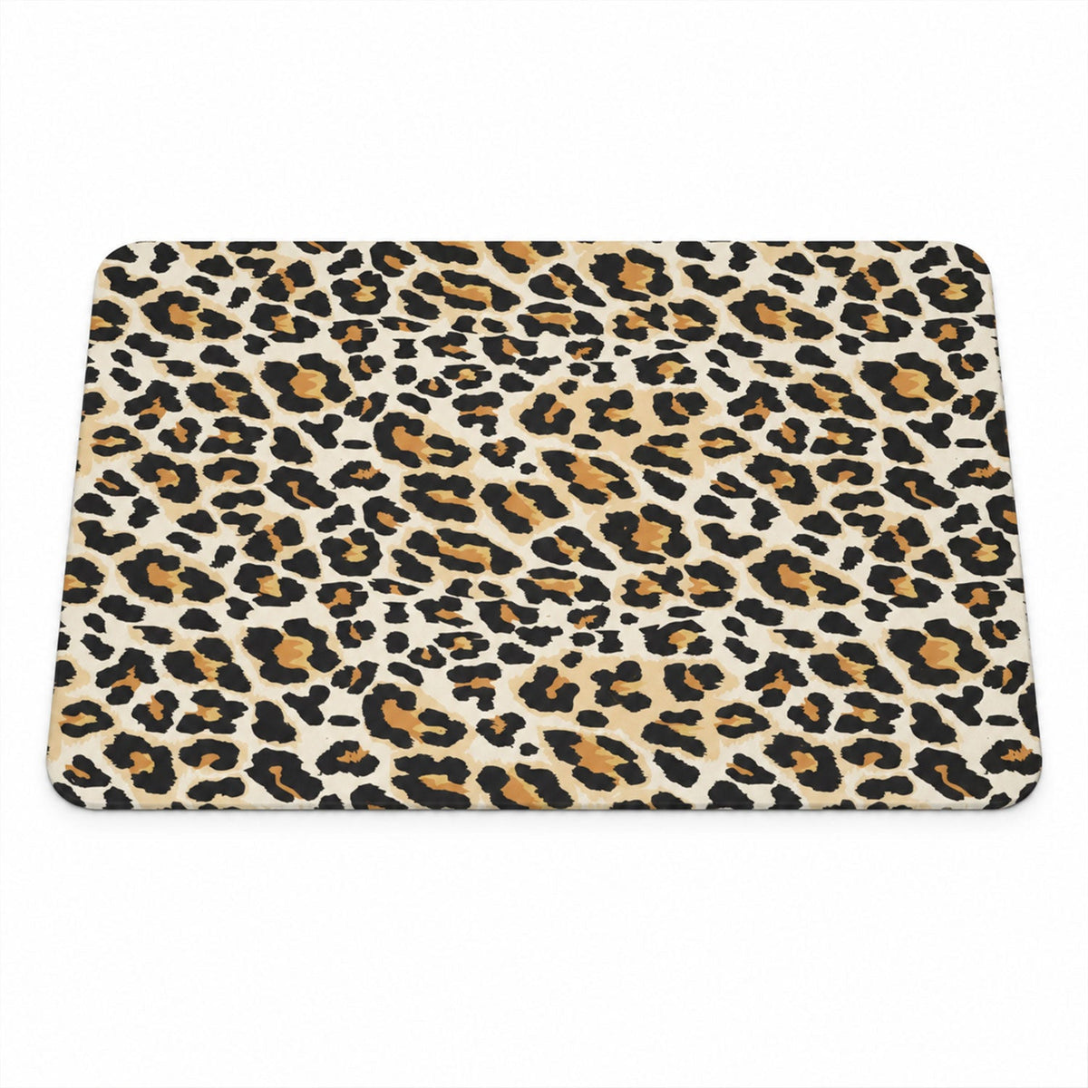 Wukusy absorbent bathroom mat with leopard print, quick-dry bath mat in 50x80 cm, featuring soft, plush texture for bathroom use