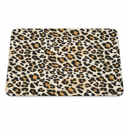 Wukusy absorbent bathroom mat with leopard print, quick-dry bath mat in 50x80 cm, featuring soft, plush texture for bathroom use
