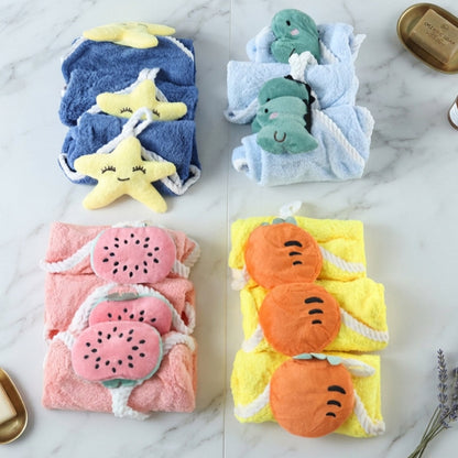Soft Decorative Hanging Hand Towel With Fruit Motif For Kitchen And Bathroom Use (1 Pc)