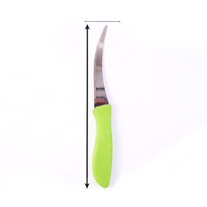 Mix Design Ss Kitchen Knife 8 Inch Stainless Steel Curved Plastic Handle (1 Pc)